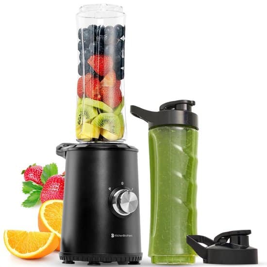 kitchenbrothers mini blender smoothie maker 2 to go bekers 350w zwart