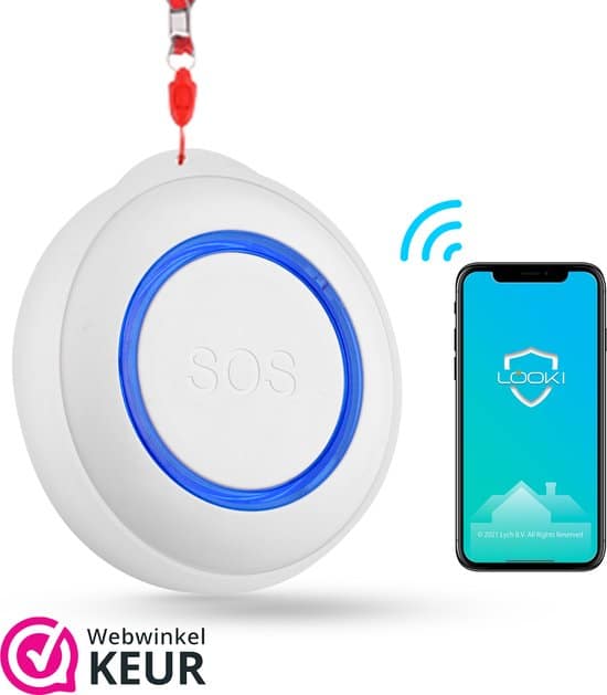 looki slim persoonlijk alarm met sos paniekknop wifi melding op afstand via