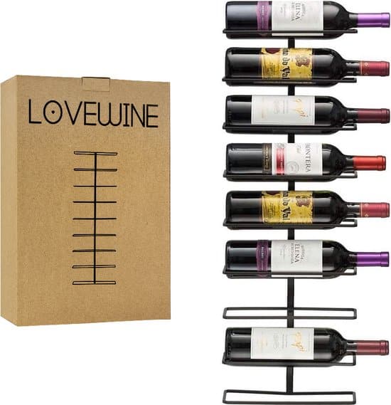 lovewine neuf amours wijnrek 9 flessen metaal modern ontwerp 25 x 1