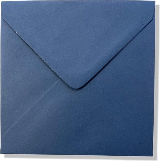 luxe vierkante enveloppen 100 stuks 14x14 cm donkerblauw 90 grams