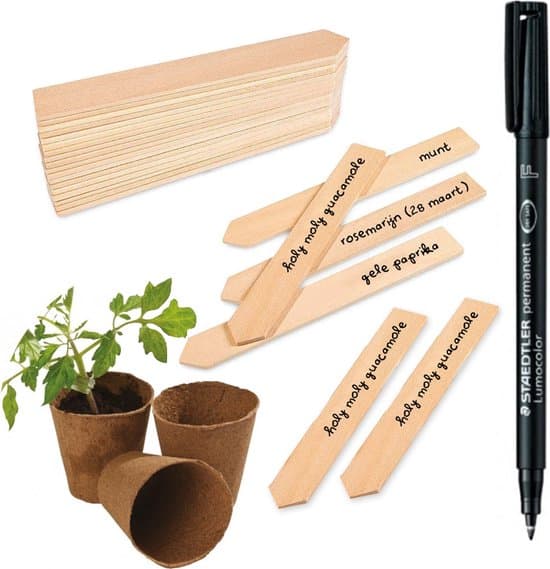 premium plantlabel lindehout 20 stuks gratis watervaste marker 100 linde