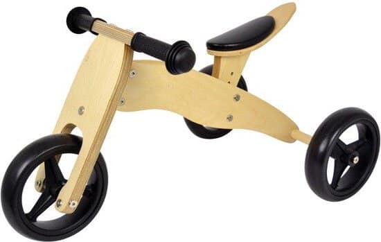 prenatal houten loopfiets twee en driewieler voor binnen en buiten