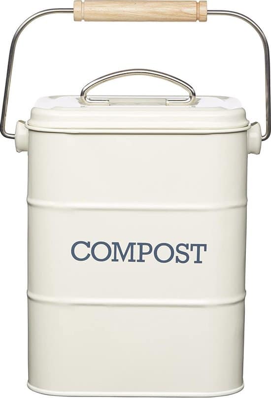 retro compostemmer compostbakje keukenaanrecht gft afvalbakje met 2