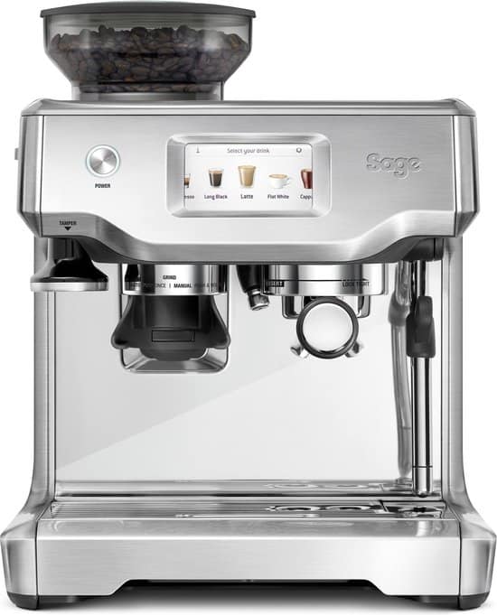 sage the barista touch brushed stainless steel pistonmachine rvs