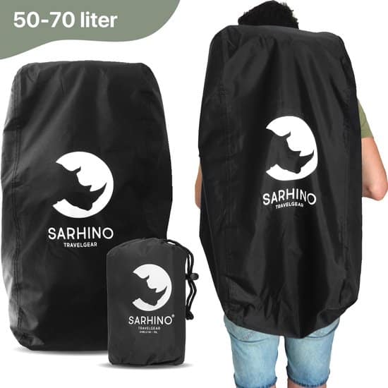 sarhino shield premium flightbag voor backpacks en regenhoes m 50 70l
