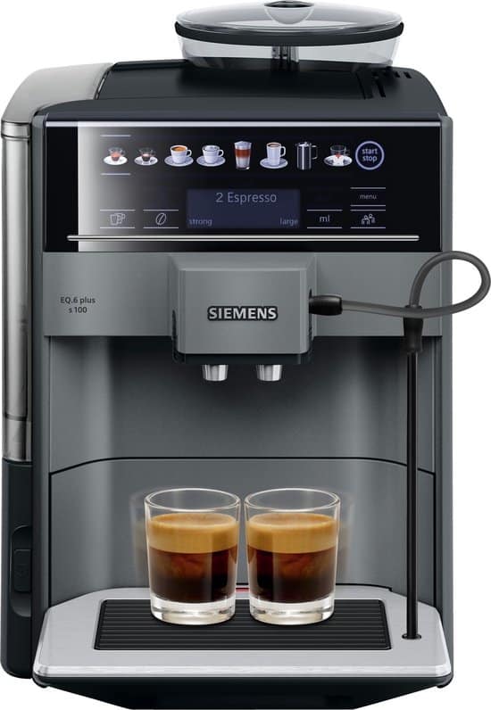 siemens eq6 plus s100 te651209rw volautomatische espressomachine grijs