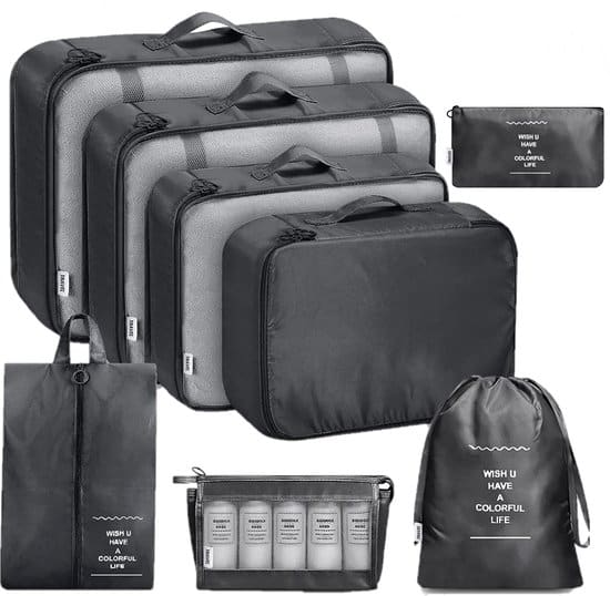 travel packing cubes set 8 delig bagagelabel kleding organizer set voor