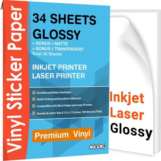 zelfklevende vinyl stickervellen voor inkjetprinter laserprinter en 3