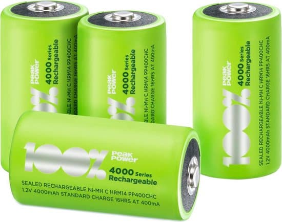 100 peak power oplaadbare c cell batterijen duurzame keuze nimh c