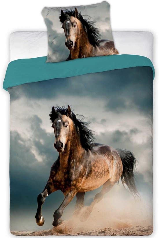 animal pictures paard dekbedovertrek eenpersoons 140 x 200 cm multi