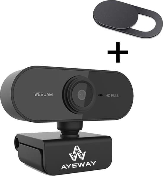 ayeway full hd webcam incl privacy cover 1 jaar garantie webcam voor