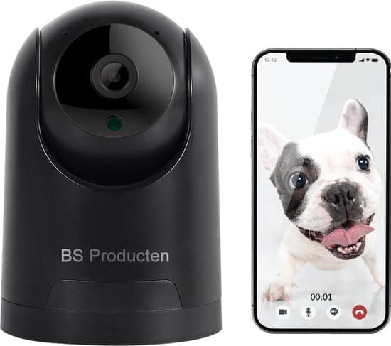 beveiligingscamera huisdiercamera ip camera wifi werkt met app zwart