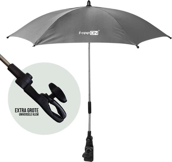 freeon universele parasol voor buggy kinderwagen of wandelwagen donkergrijs