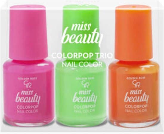 golden rose miss beauty colorpop trio nail colors neon kleuren op de nagels