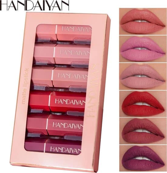 handaiyan lipstick matte set van 6 kleuren lippenstift langhoudend