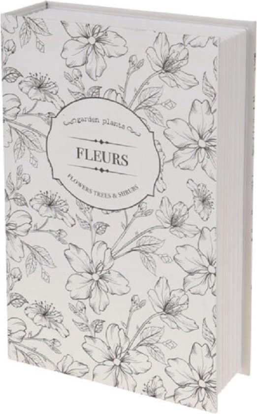 kluis in boek fleurs bloemen boek verstopplek metaal 24 cm