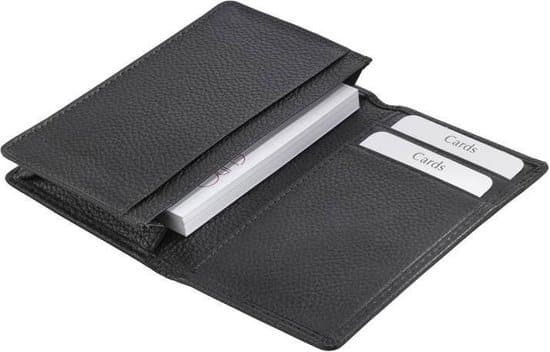 leren visitekaart etui zwart