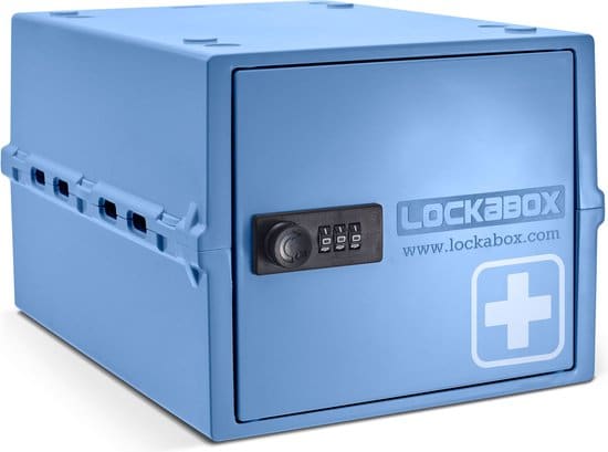 lockabox one afsluitbare medicijnkast opbergbox met cijferslot blauw