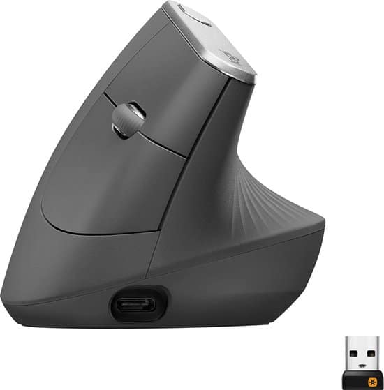 logitech mx vertical draadloze ergonomische muis grijs 1