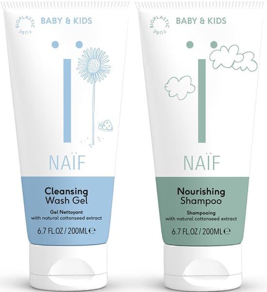 naif baby washgel shampoo voordeelverpakking babyverzorging 2 x 200