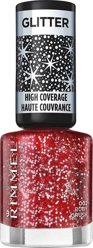 rimmel london glitter high coverage nagellak ruby crush red 1