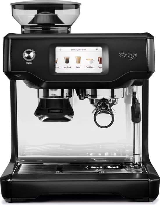 sage the barista touch black stainless steel pistonmachine