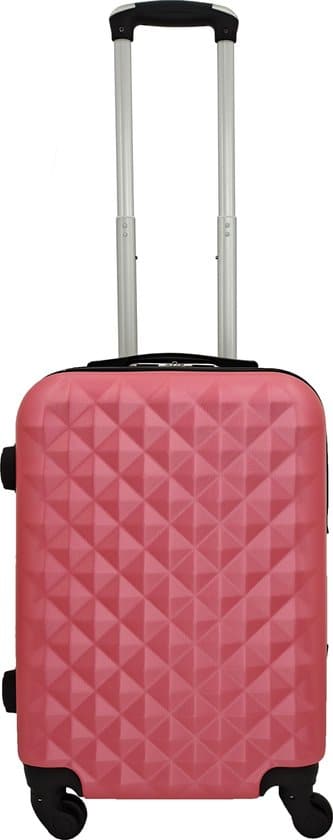 sb travelbags expandable handbagage koffer 55cm 4 wielen trolley roze