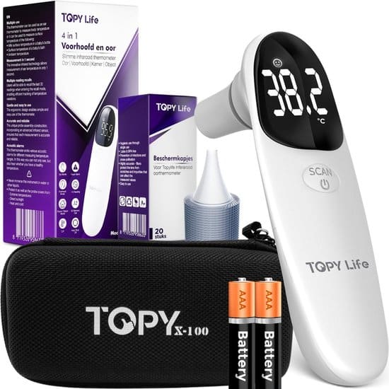 topylife x100 thermometer voorhoofd en oorthermometer thermoscan