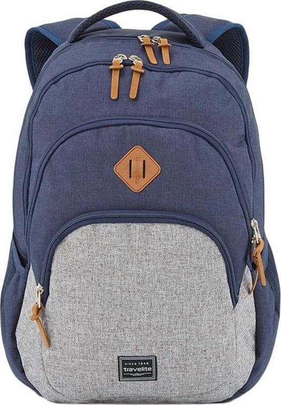 travelite basics backpack melange navy grey