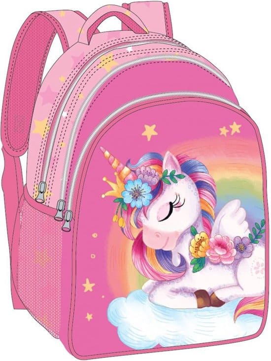 unicorn eenhoorn schoolrugzak backpack met 3 compartments kan gebruikt