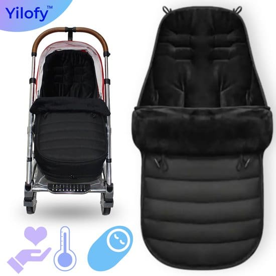 yilofy universele luxe voetenzak babywagen autostoel zwart buggy