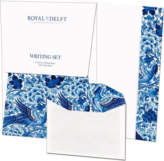 briefpapier met enveloppen royal delft