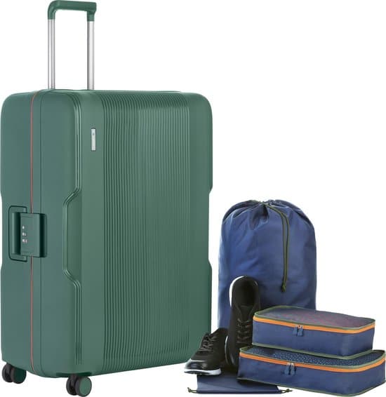 carryon protector luxe grote reiskoffer trolley 77cm met tsa klikslot
