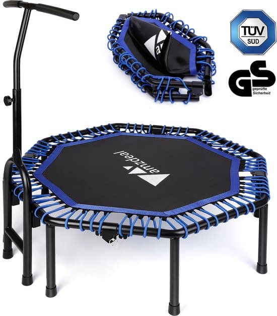 foxsport hoogwaardige fitness trampoline met handvat opvouwbare trampoline