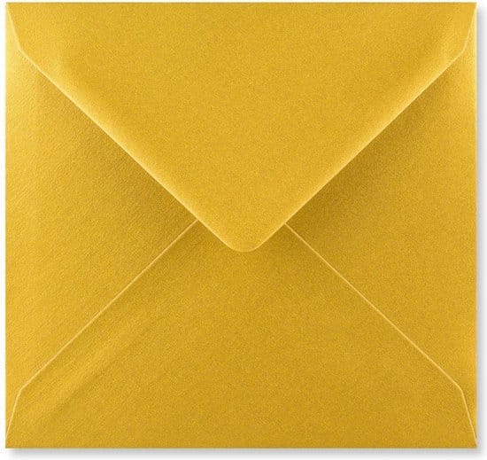 gouden vierkante enveloppen 13 x 13 cm 100 stuks