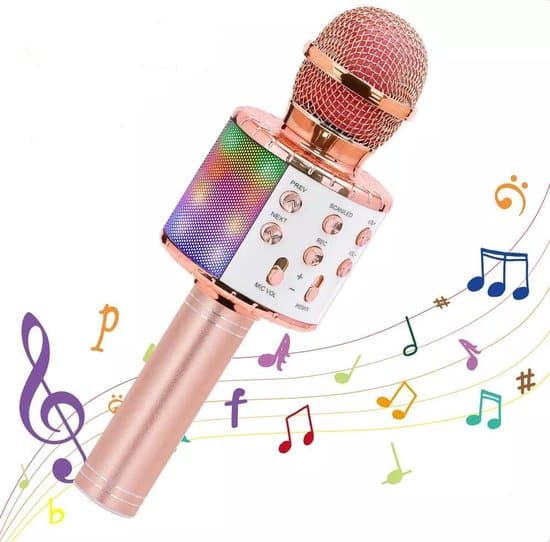 karaoke microfoon bluetooth karaoke met led licht rose goud