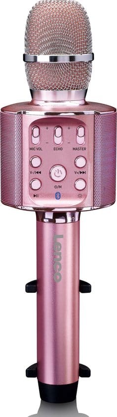 lenco bmc 090pk bluetooth karaoke microfoon met speaker en verlichting 1 1