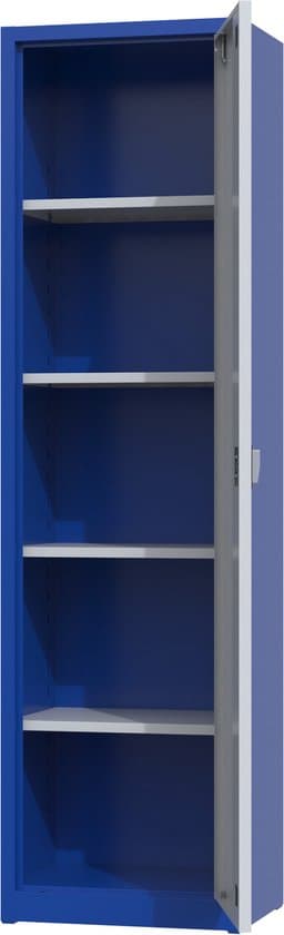 metalen archiefkast 180x50x38 cm blauw grijs met slot
