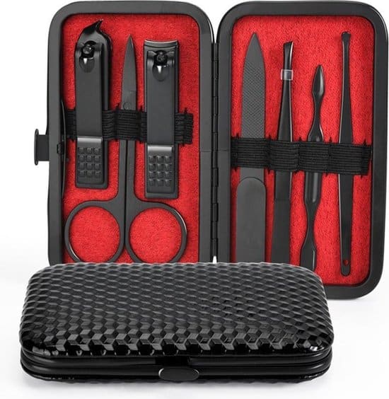 topcode cosmetics manicure set nagelschaar set mcnc03 zwart 7 delig