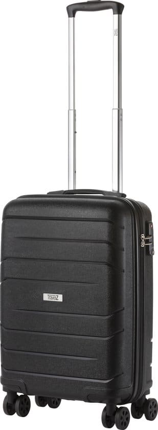 travelz big bars handbagagekoffer 55cm met tsa slot ultrasterk zwart