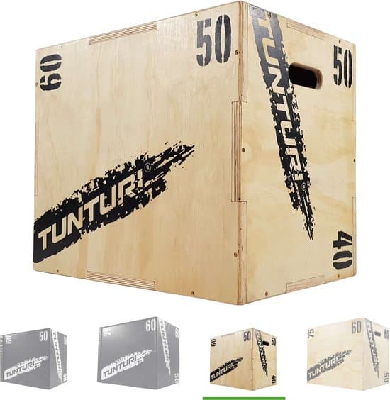 tunturi plyo box voor krachttraining houten fitness kist jump