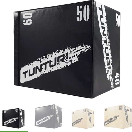 tunturi plyo box voor krachttraining houten fitness kist met soft cover