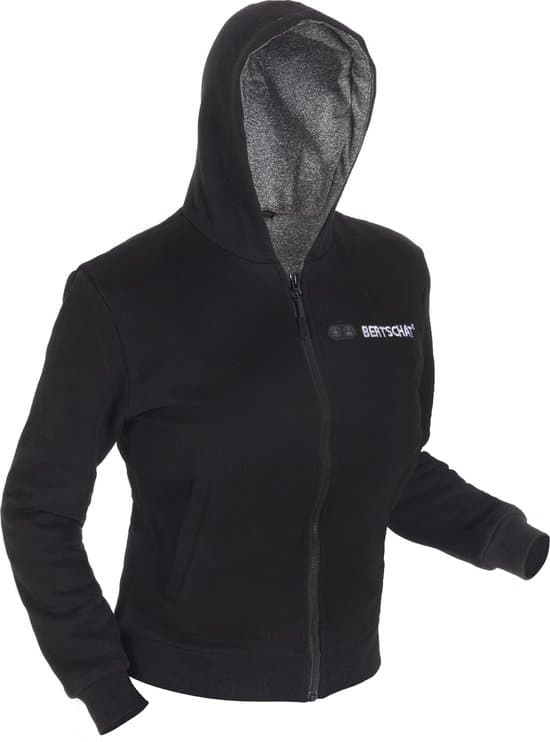 verwarmde hoodie vrouwen verwarmd vest dual heating zwart incl 1