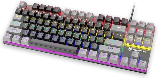 xunfox k80 rgb mechanisch 87keys tkl gaming toetsenbord windows mac game 2