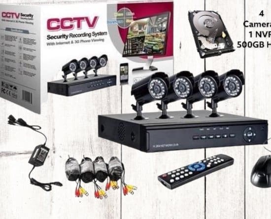 cctv dvr kit beveiligingscamera plug en play camerasysteem 4 cameras zwart