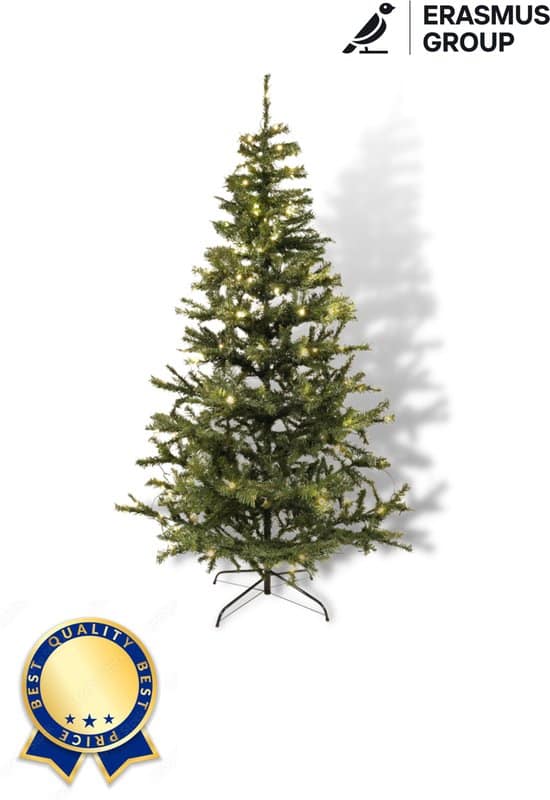 erasmus luxe kerstboom met verlichting 180 led lichtjes 210 cm