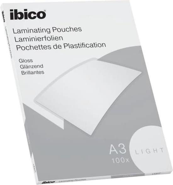 ibico basics a3 lamineerhoezen glanzend lichtgewicht 100 stuks glashelder
