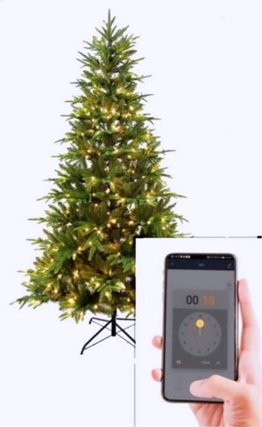 kunstkerstboom met app bediening 210 cm met led verlichting