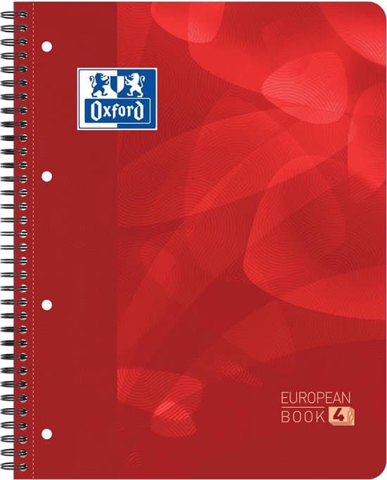 oxford school projectbook a4 ruit 5mm 4 gaats 120 paginas rood