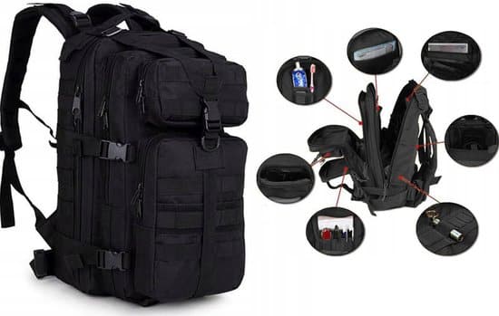 tactical backpack 26l tactische rugzak sport school werk zwart